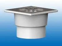 Sifon de pardoseala PP D.110 vertical (gri) cu grila inox (150 x 150 x 104 mm) SC