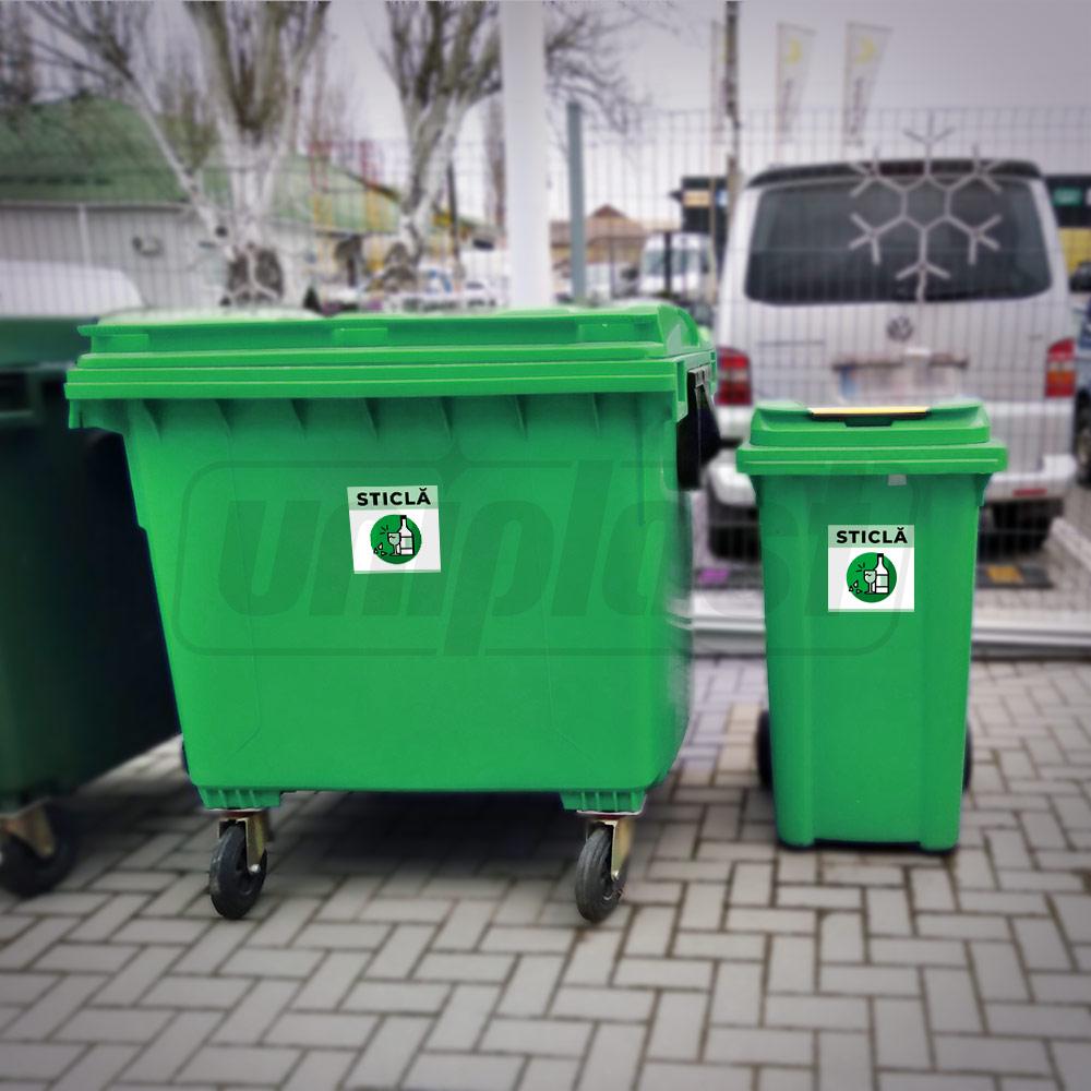 Stickere colectare selectiva a deseurilor "STICLA" (160 x 160 mm)