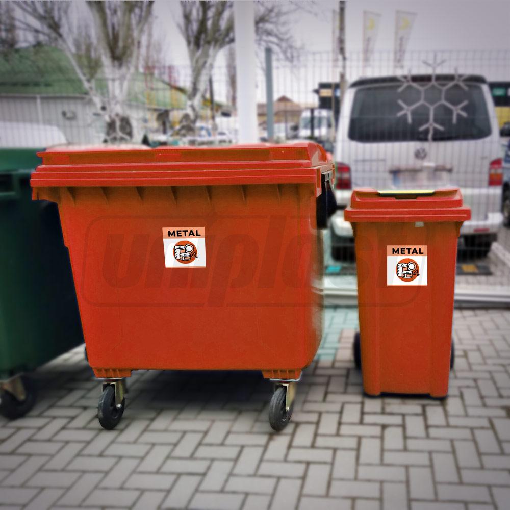 Stickere colectare selectiva a deseurilor "METAL" (160 x 160 mm)