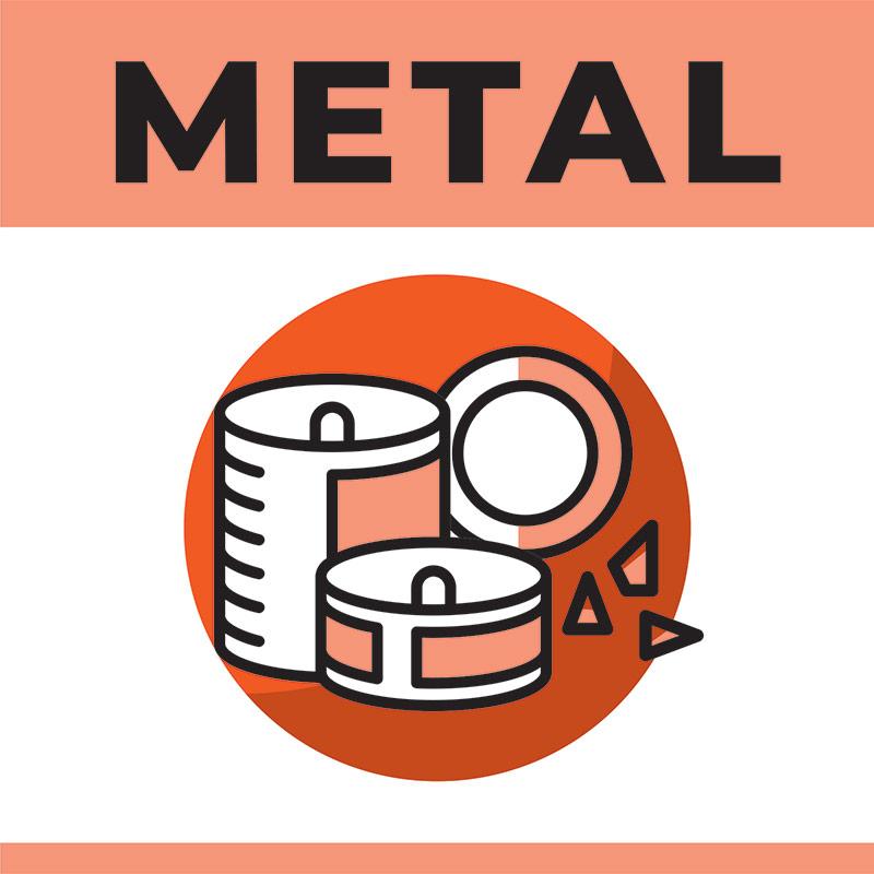 Stickere colectare selectiva a deseurilor "METAL" (160 x 160 mm)