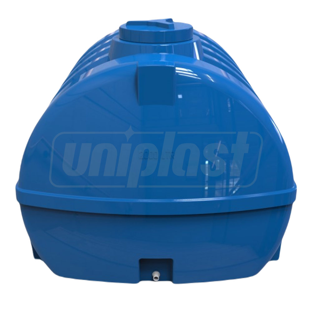 Rezervor apa 2000 L orizontal, oval (albastru) cu stut D. 1", fortat 177x132x138 cm (D. 37 cm)