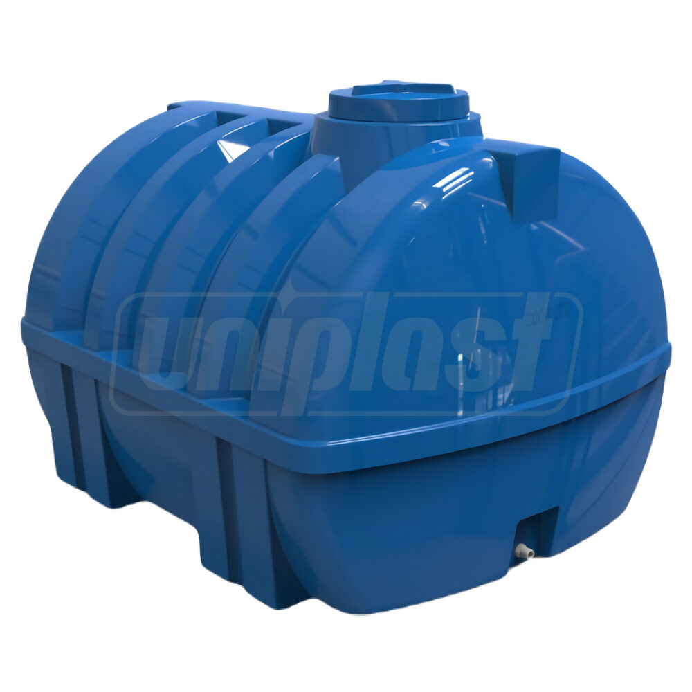 Rezervor apa 2000 L orizontal, oval (albastru) cu stut D. 1", fortat 177x132x138 cm (D. 37 cm)