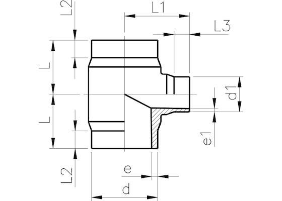 Teu cu trecere D.160 x  63/90° "ecoFIT" PE100 SDR11 PEHD/PN16  +GF+