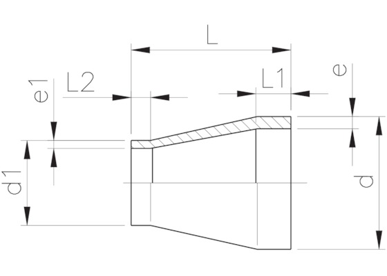 Reductie D.200 x 160 "ecoFIT" PE100 SDR11 PN16  +GF+