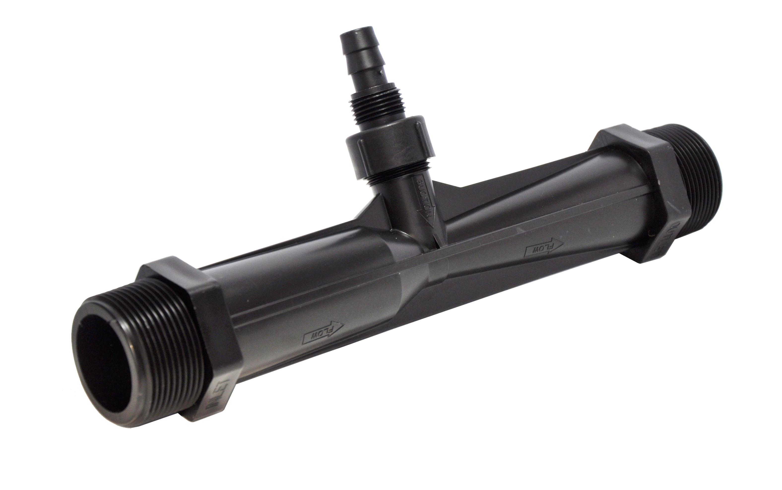 Инжектор D. 1.1/2" Venturi Расход: 4.31-12.73 м³/ч, 0.7-9.5 bar, мощ. всас: 49-680 LPH (черный)  UNITAPE