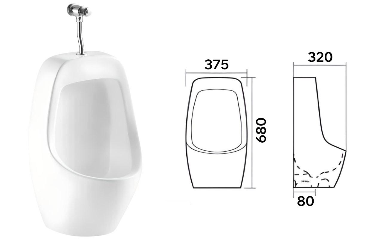 Pisoar de perete, in set TR6038  CERANO (fara fixator)