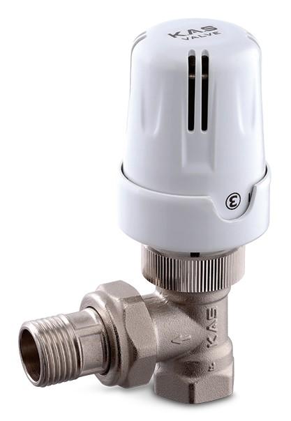 Robinet calorifer coltar Tur D. 1/2" FI/FE cu cap termostatic  KAS