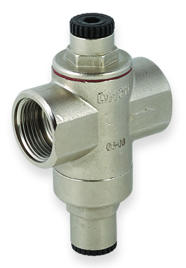 Reductor de presiune D.  1/2" FI/FI cu iesire pentru manometru D. 1/4"  KAS