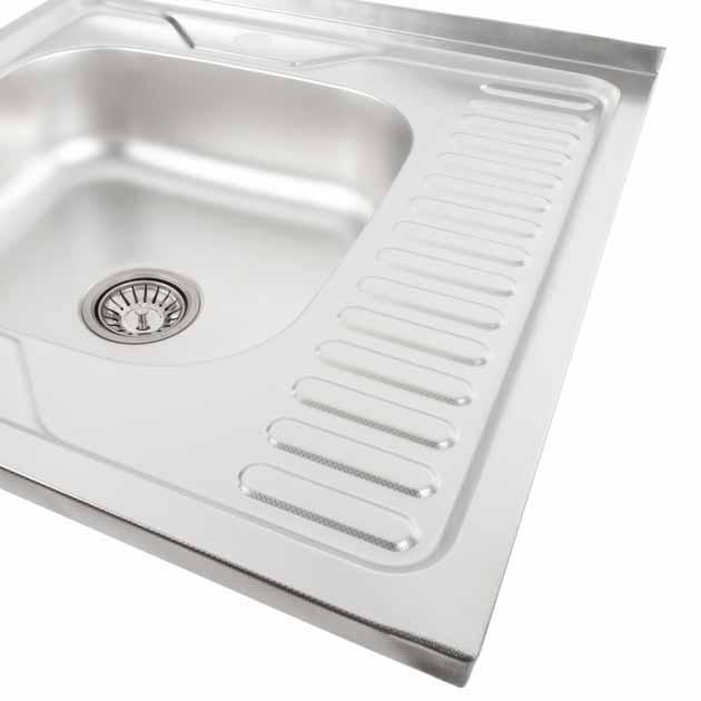 Мойка кухонная нержавеющая 0.6 мм (satin) 60/60 см левая 6060 L