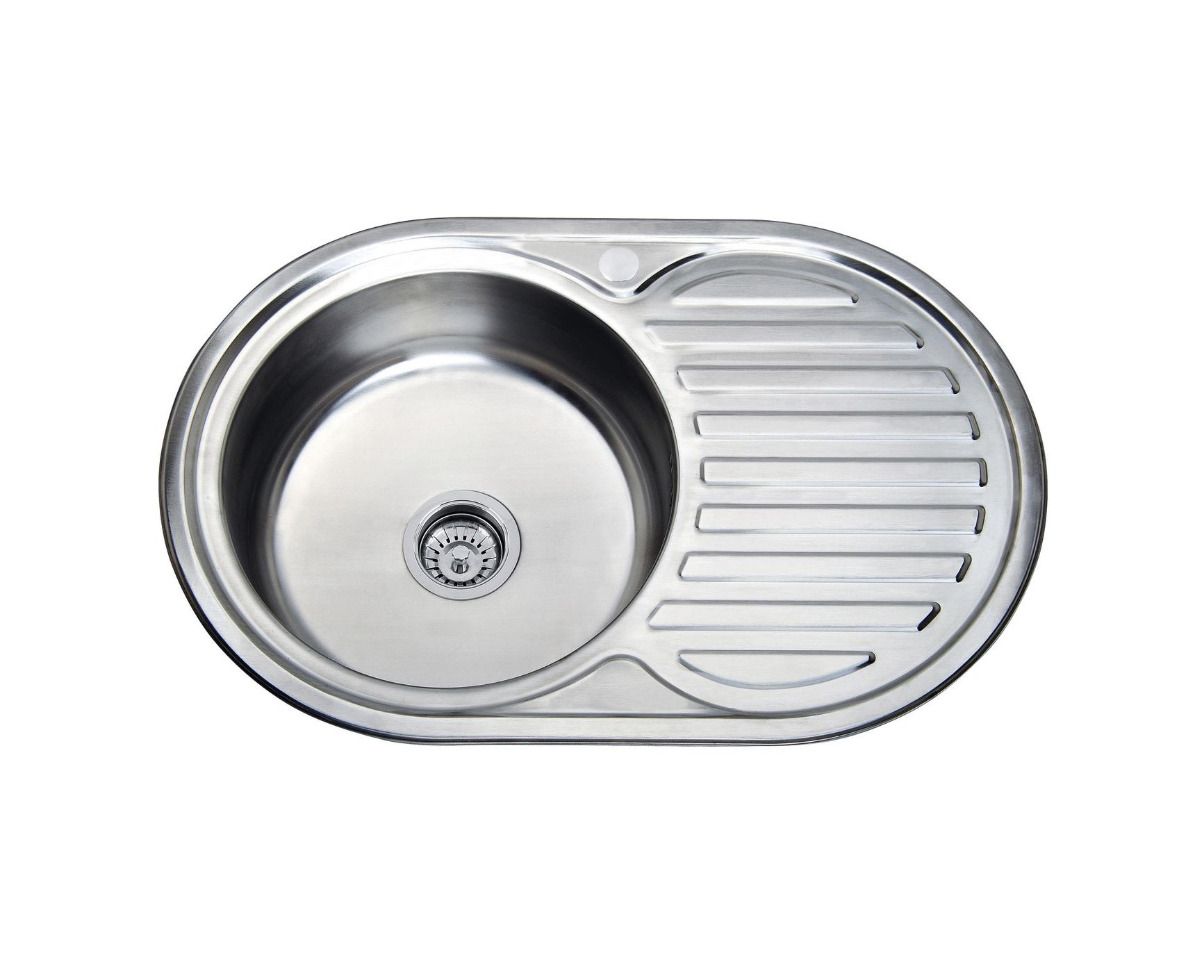 Chiuveta de bucatarie inox 0.6 mm (decor) 77/50 cm stanga 7750 L