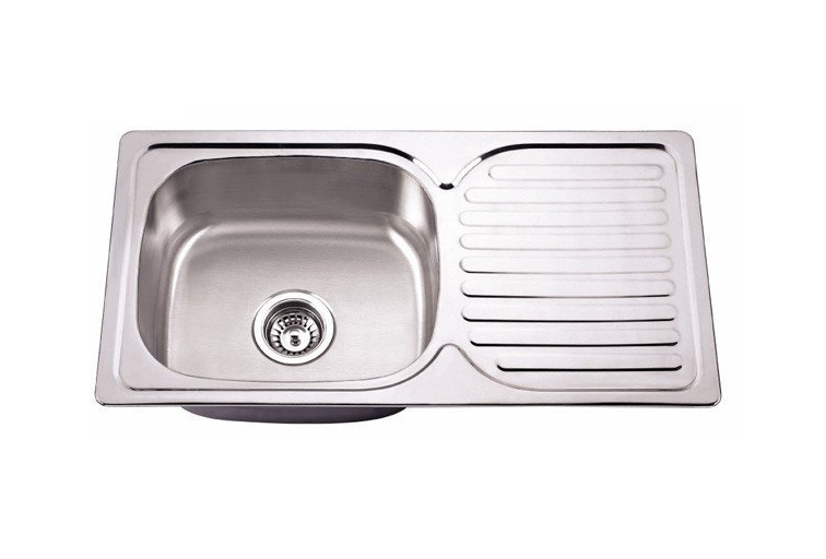 Chiuveta de bucatarie inox 0.6 mm (decor) 76/42 cm stanga 7642 L