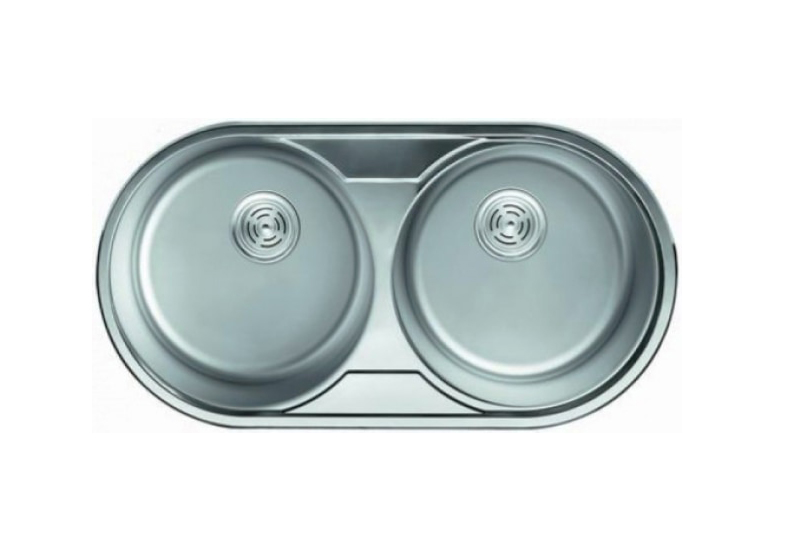 Chiuveta de bucatarie inox 0.8 mm (decor) dublu 79/44 cm 7944