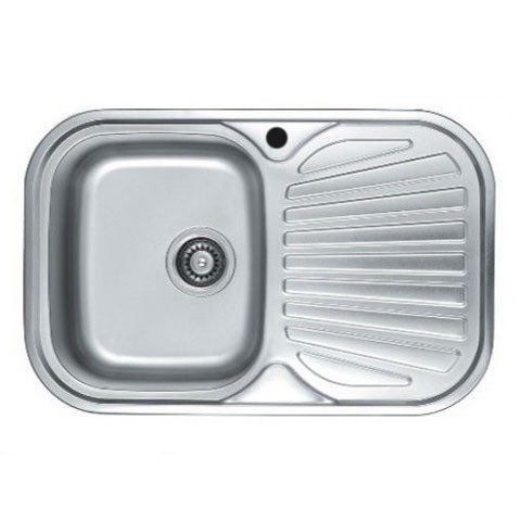 Chiuveta de bucatarie inox 0.8 mm (decor) 74/48 cm stanga 7448 L