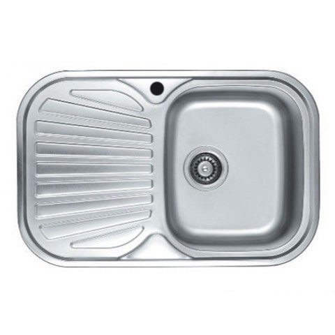 Chiuveta de bucatarie inox 0.8 mm (decor) 74/48 cm dreapta 7448 R