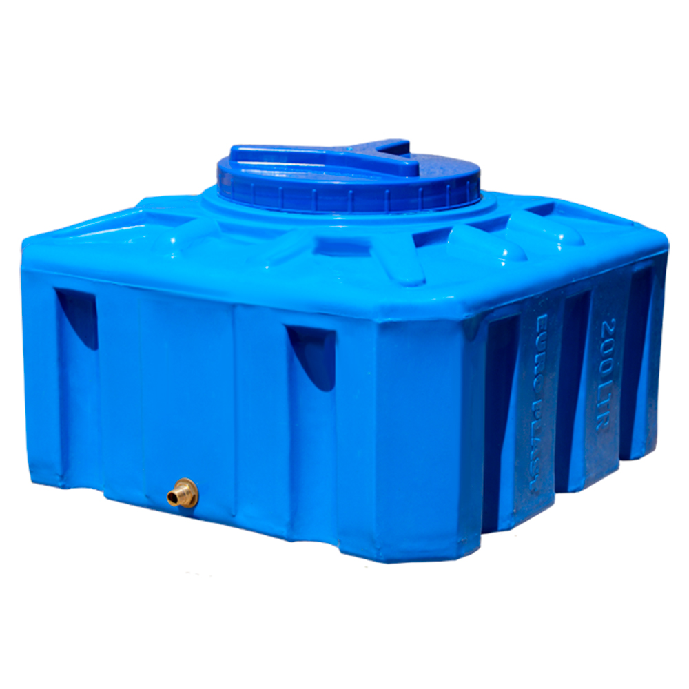 Rezervor apa 100 L patrat (albastru) cu stut D. 1/2" 49x49x57 cm