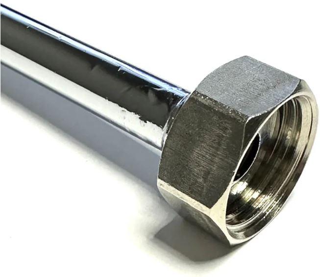 Трубка хромированная D. 10 с 1 гайкой D. 1/2" М, L=0.5 м Art. 11441250  REMER