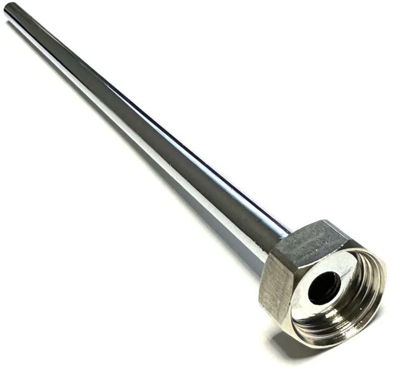 Трубка хромированная D. 10 с 1 гайкой D. 1/2" М, L=0.5 м Art. 11441250  REMER