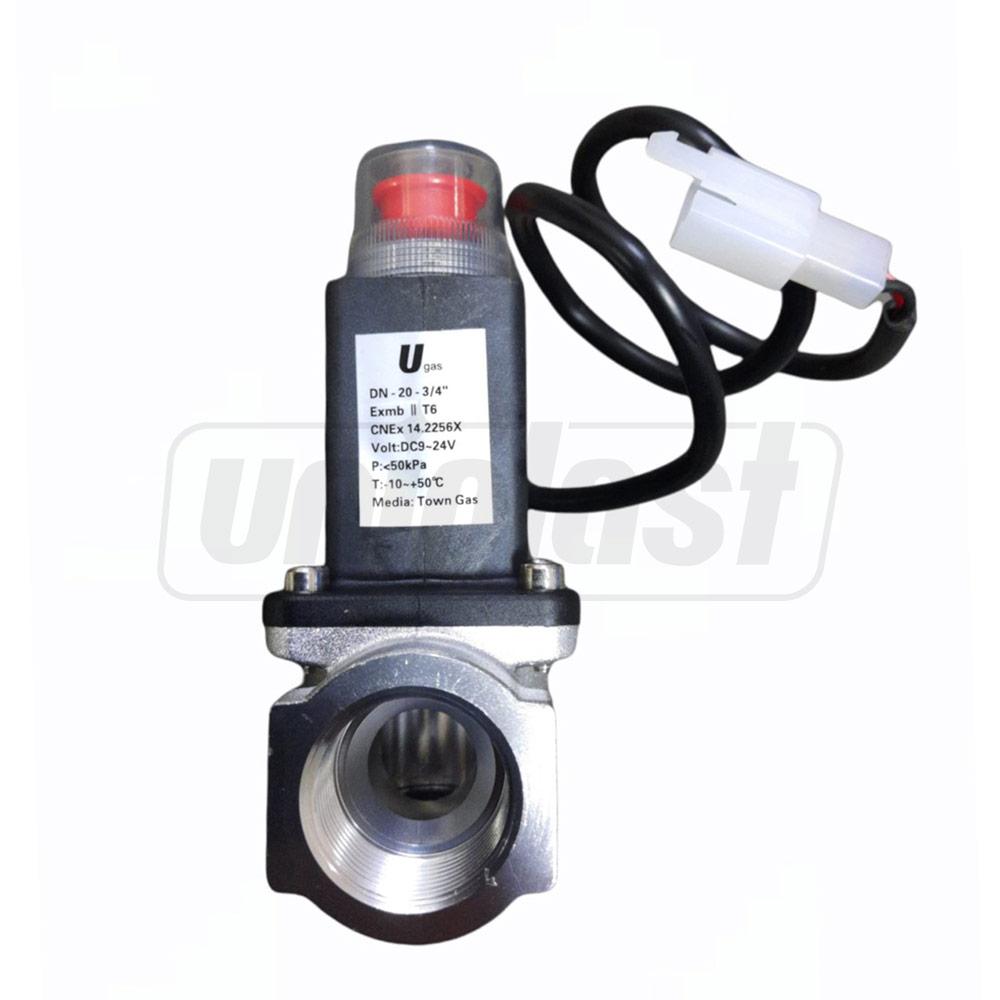 Газовый клапан D.  3/4" открытого типа UGAS  (CVD) DN20 Aluminiu