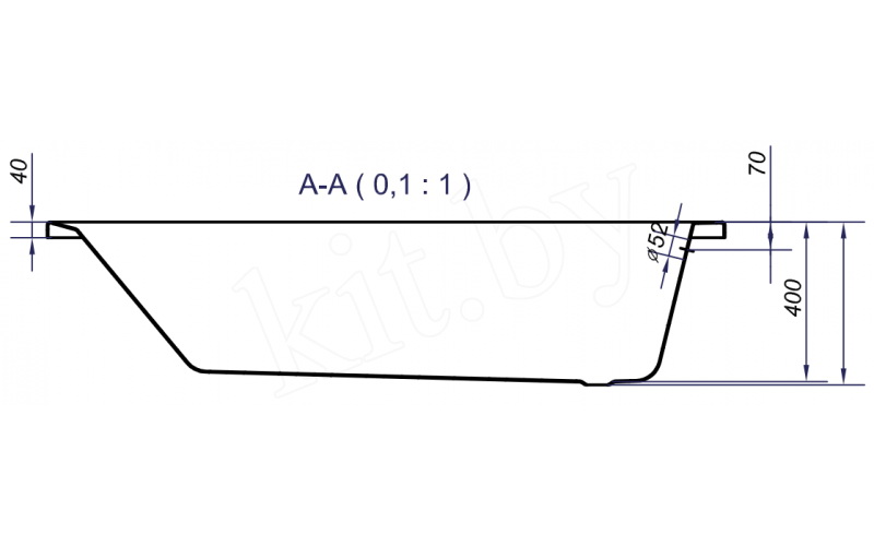 Сada de baie din acril CERSANIT Blissa 170 x 70 cm dreptunghiulara (83419)