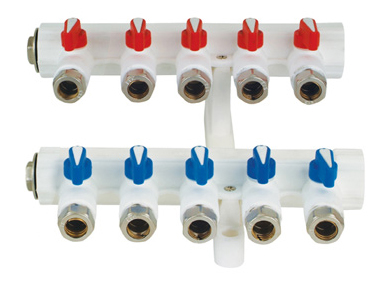 Коллектор в сборе D. 40 PPR x 16 PEX  5 выходов  EVS