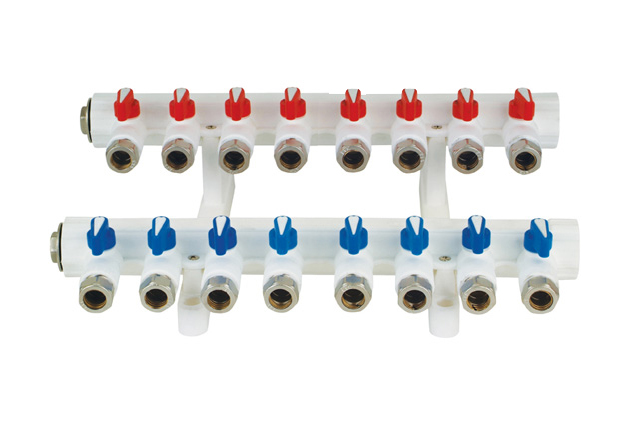 Коллектор в сборе D. 40 PPR x 16 PEX  8 выходов  EVS