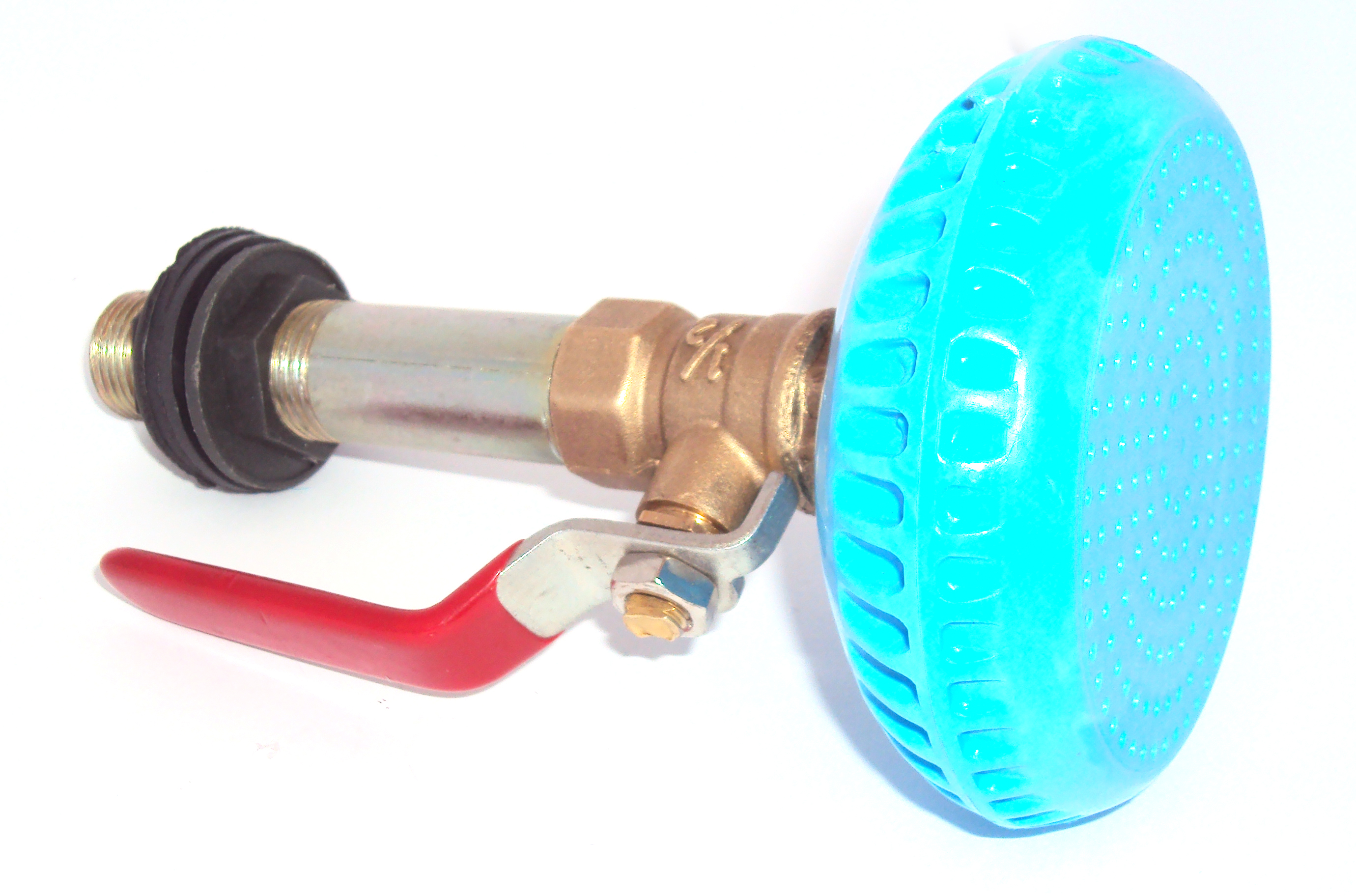 Насадка для летнего душа - пластиковая + кран латунный TI (1078)