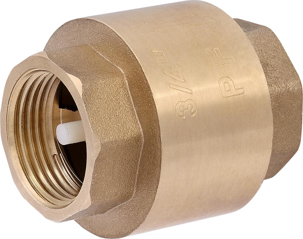 Обратный клапан пружинный D.  3/4" М/М бронзовый BRASS