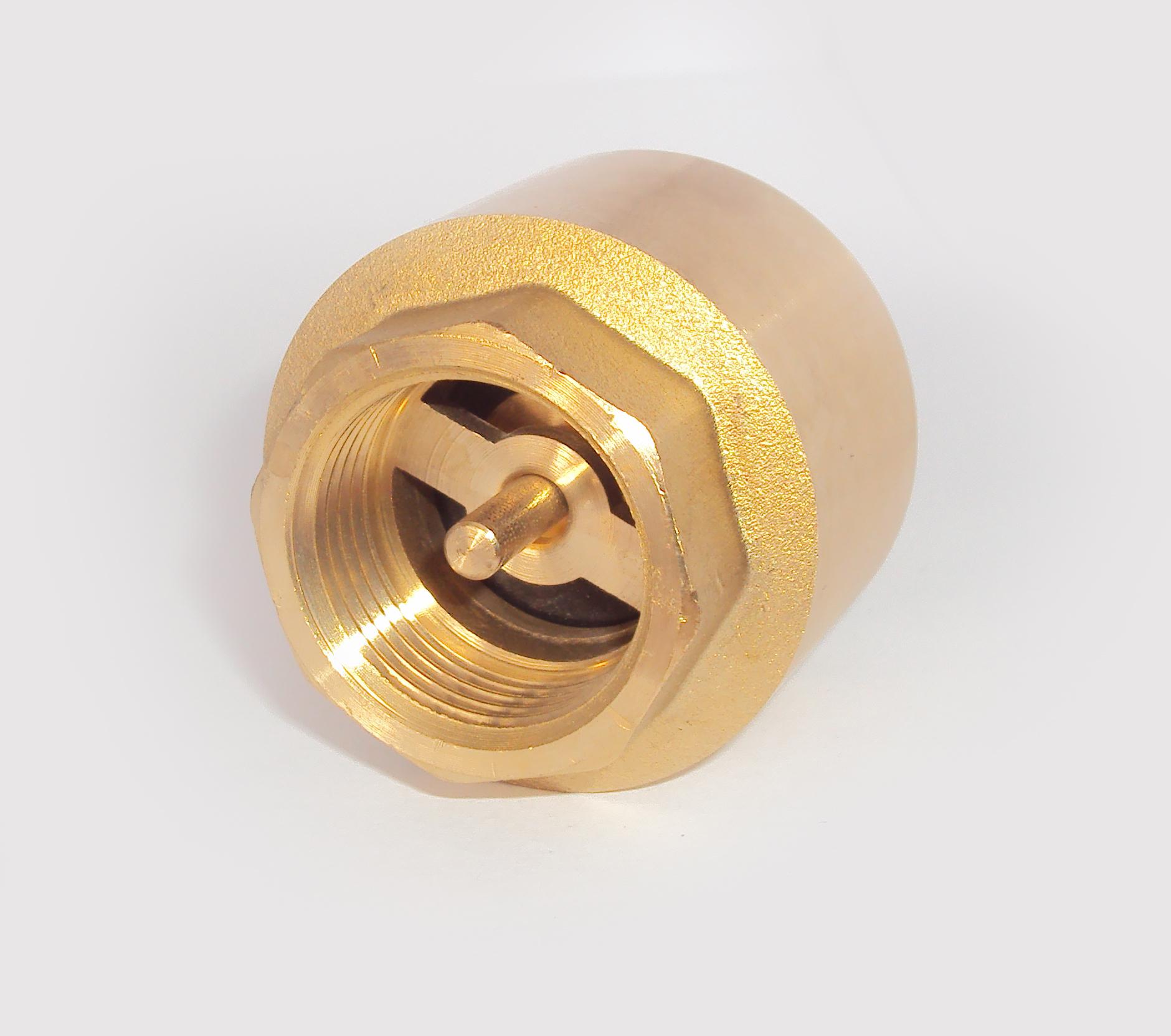 Обратный клапан пружинный D.  3/4" М/М бронзовый BRASS