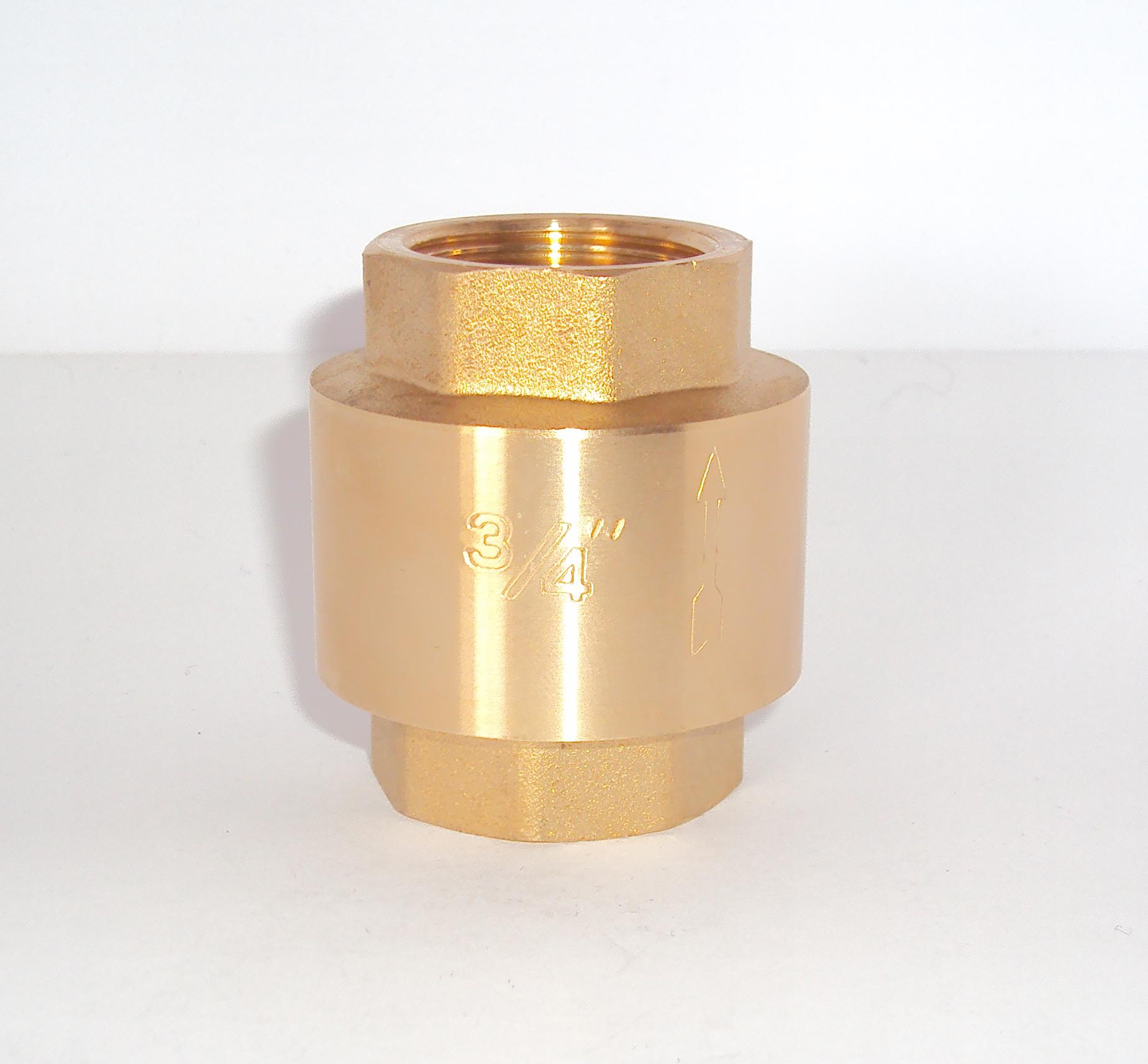 Обратный клапан пружинный D.  3/4" М/М бронзовый BRASS