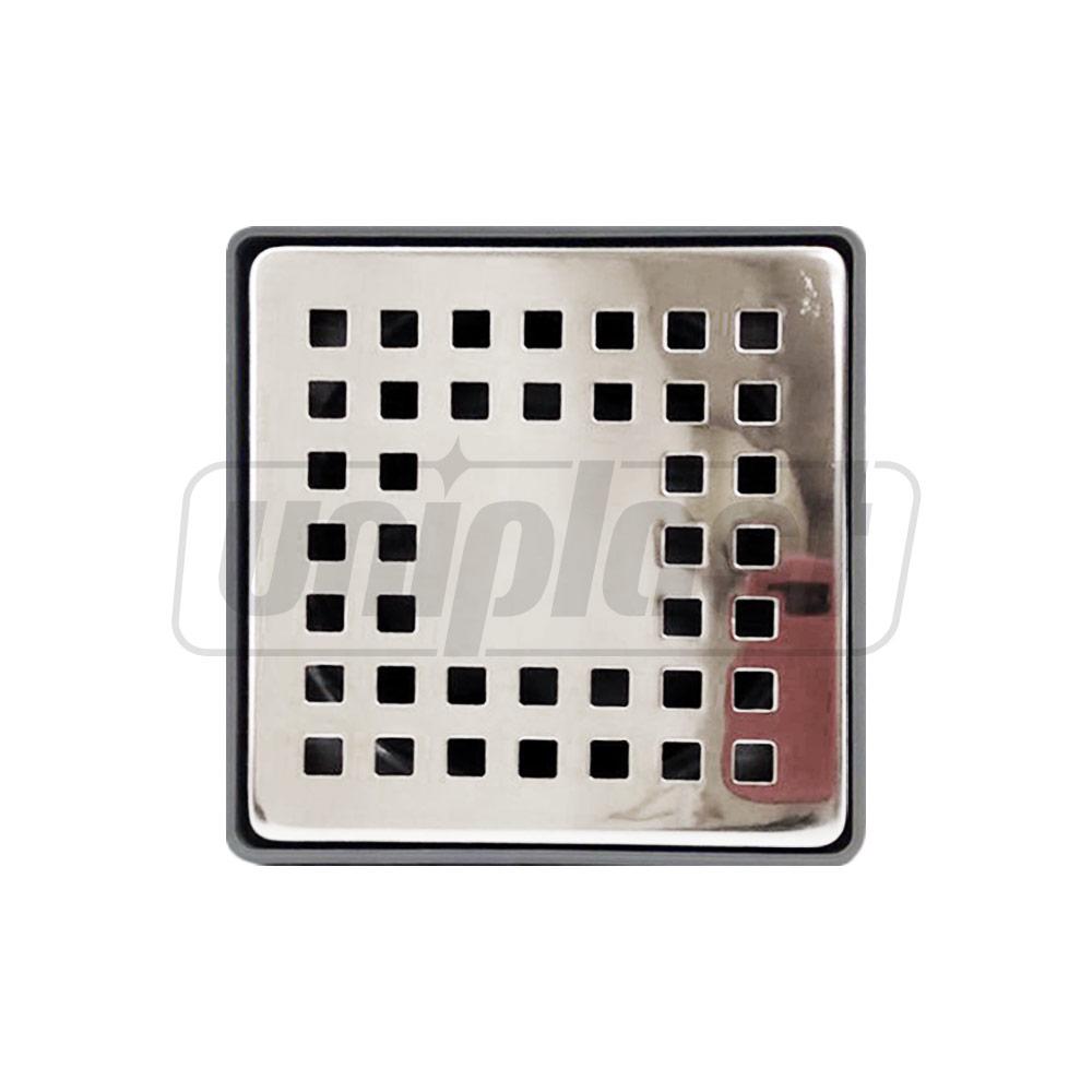 Трап ПП D. 50 вертикальный (серый) (100 x 100 x 50 мм, решетка из нержавеющей стали) с гидрозатвором, рама пластиковая MT-10  METLINE