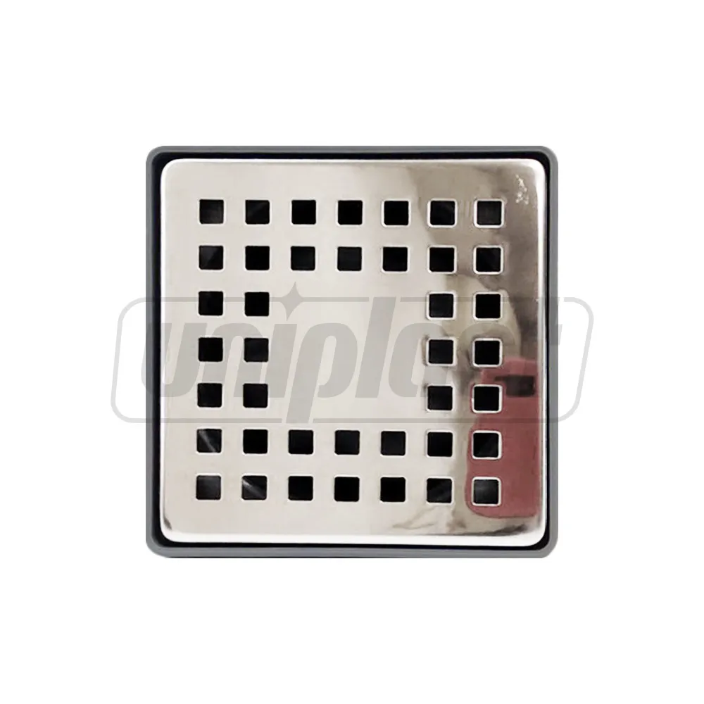 Трап ПП D. 50 вертикальный (серый) (100 x 100 x 50 мм, решетка из нержавеющей стали) с гидрозатвором, рама пластиковая MT-10 METLINE