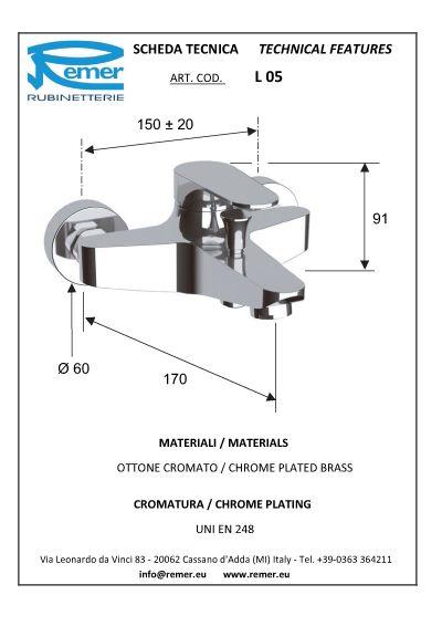 Baterie front pentru baie CLASS LINE 05 REMER