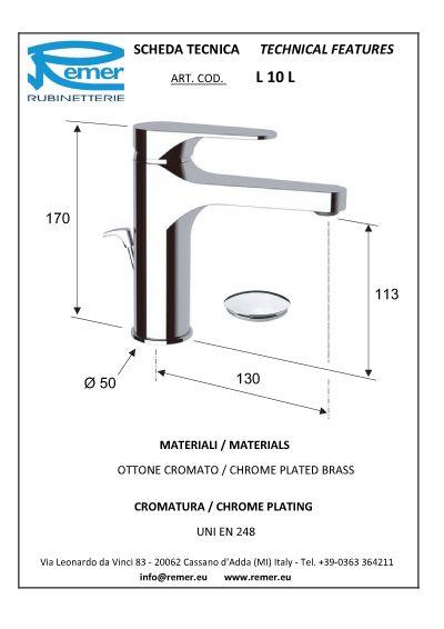 Baterie lavoar verticala CLASS LINE 10 REMER