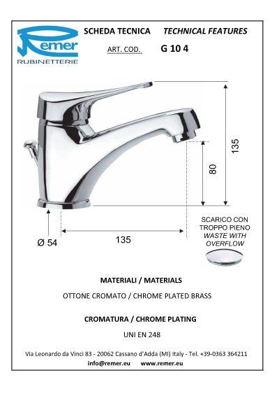 Baterie lavoar verticala GIGA FOUR10-4 REMER