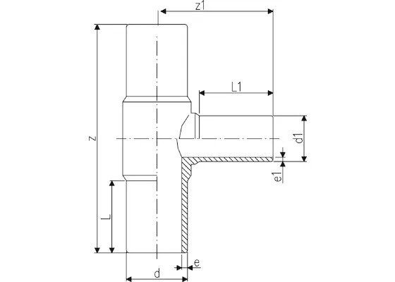 Teu cu trecere D.110 x 63/90° PE100 SDR11 PEHD/PN16  +GF+