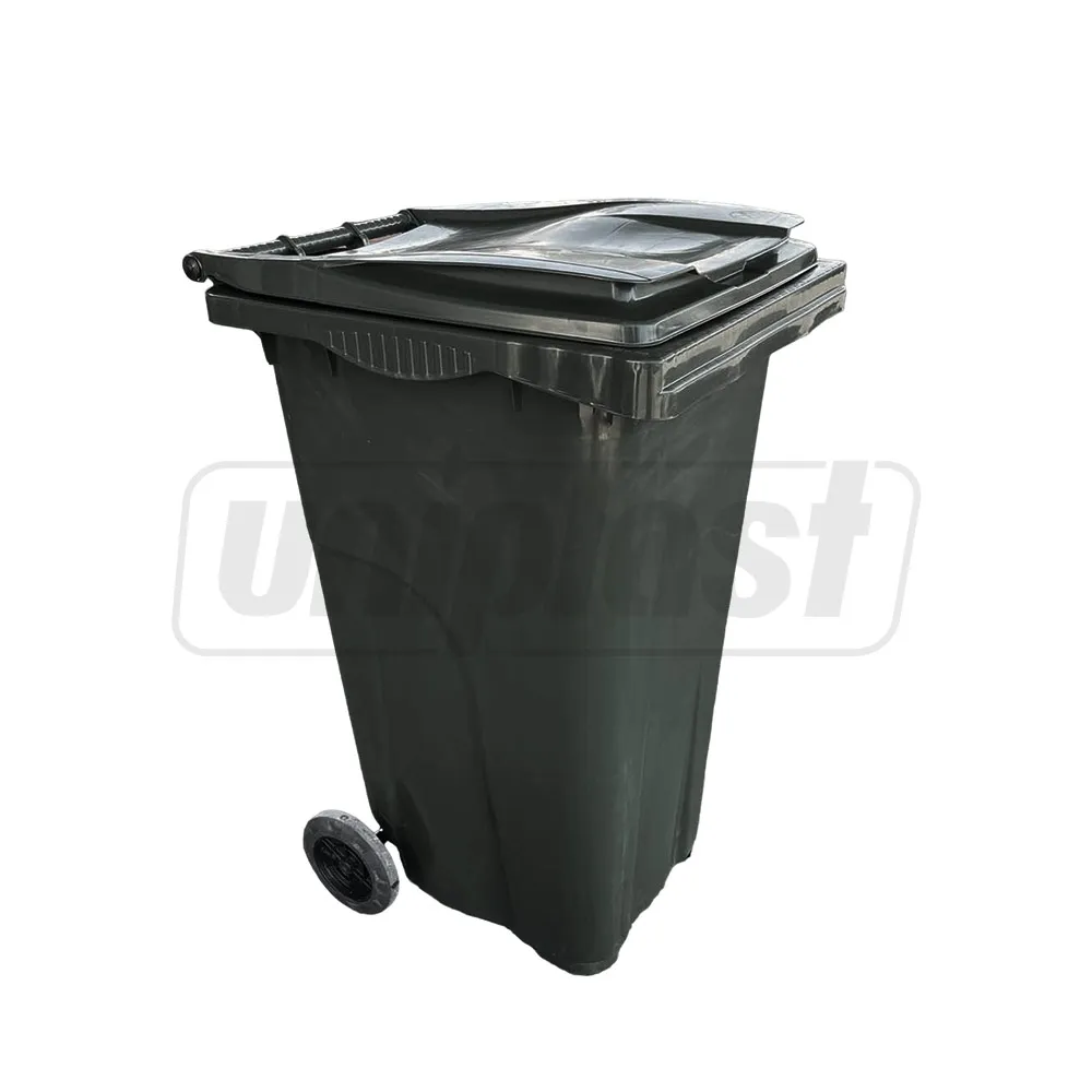 Cos HDPE pentru transportarea deseurilor 240 L pe roti (negru) UNIPLAST TR