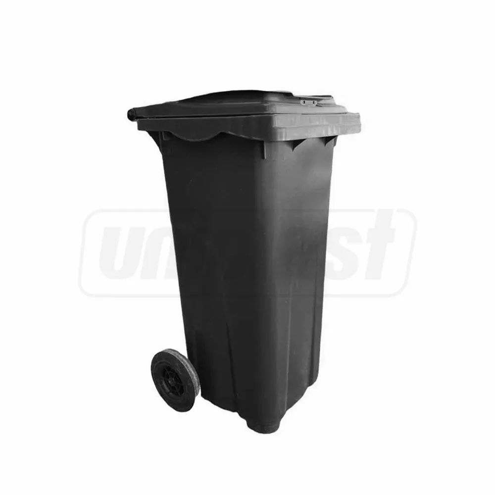 Cos HDPE pentru transportarea deseurilor 240 L pe roti (negru) UNIPLAST TR