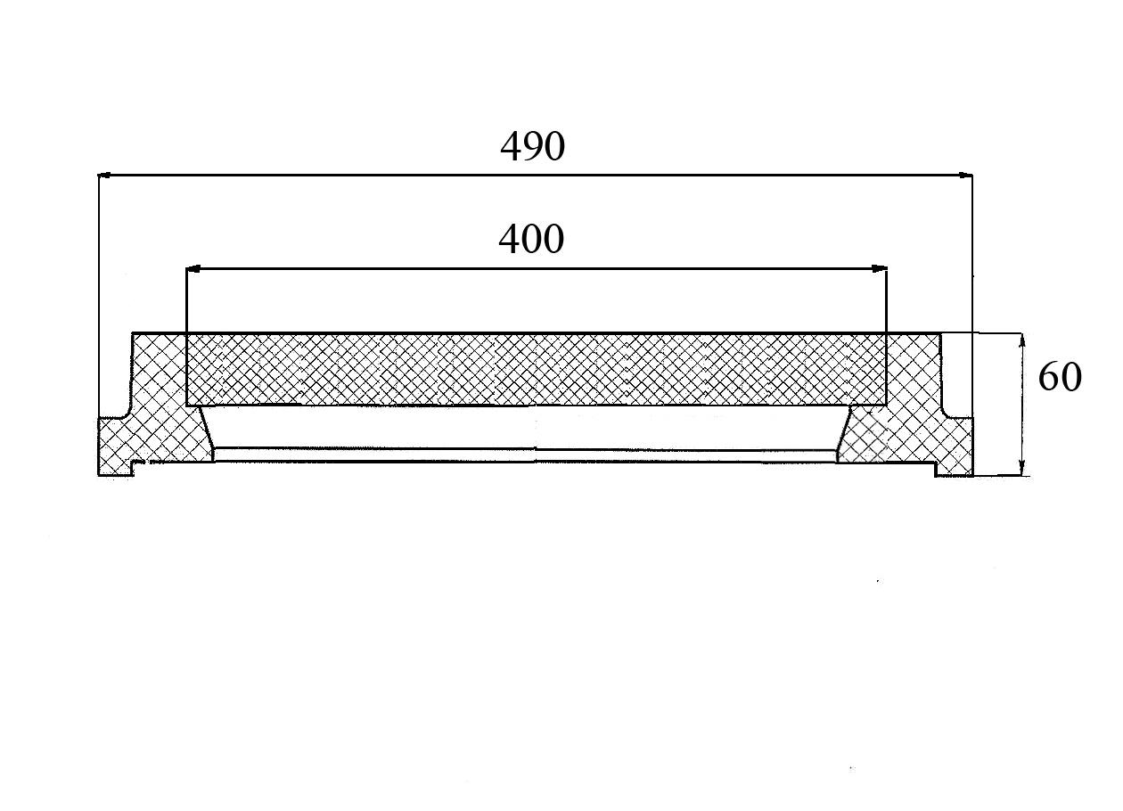 Capac patrat cu rama si lacat A15 540x500x60 mm (negru) (nisip+polimer) (pentru gradina) 15 kg