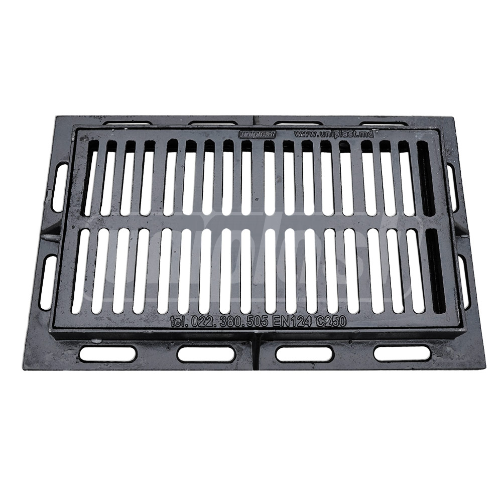 Решетка канализационная чугунная без рамы 435x680x24 мм EN124 C250