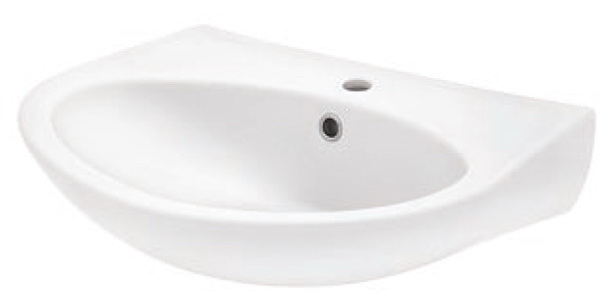 Умывальник с пьедесталом полукруглый 60 см Briz с креплением (+слив/перелив, без сифона)  SANTEK SK RU