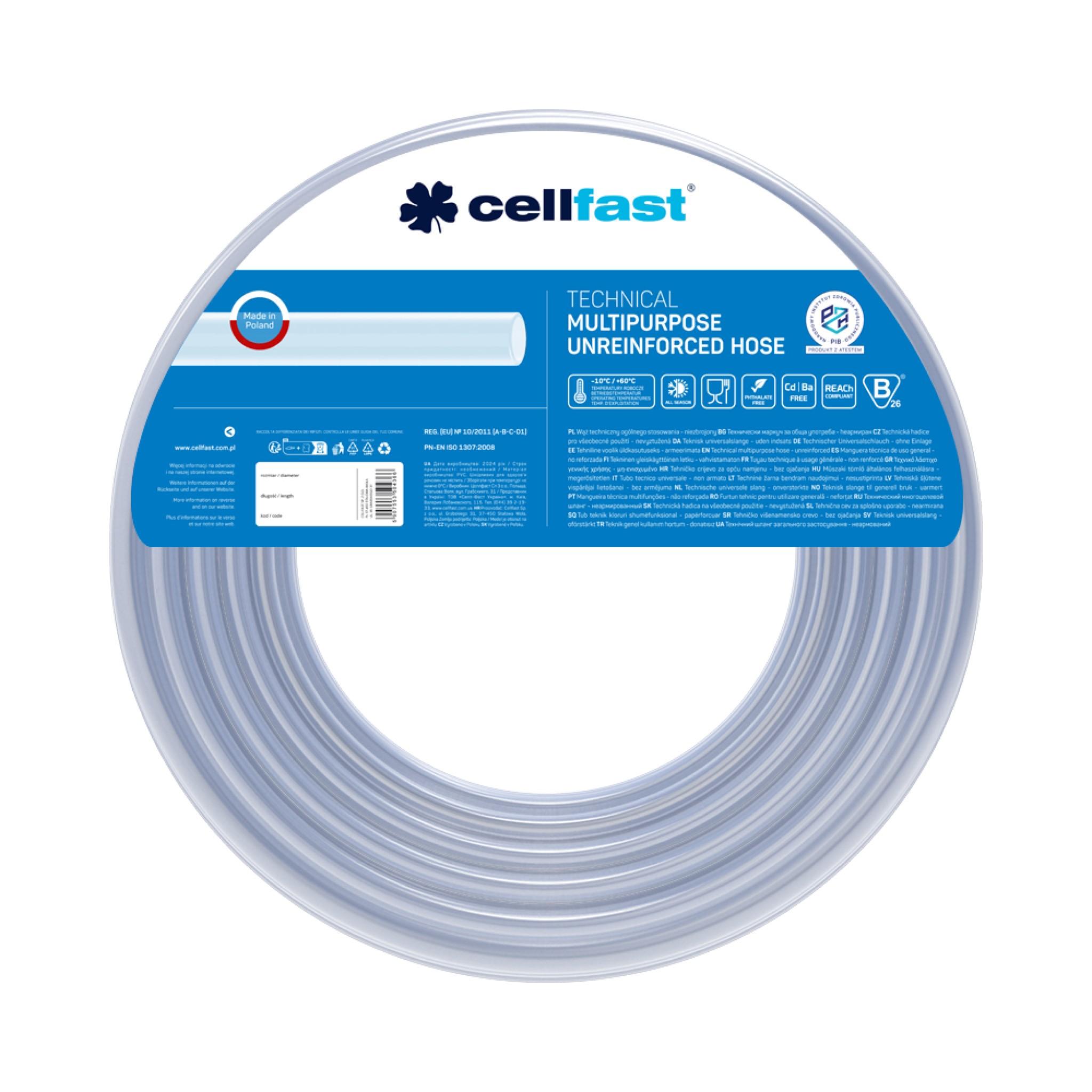 Шланг многоцелевой пищевой ПВХ D. 4x1 20-400  CELLFAST L=50 м