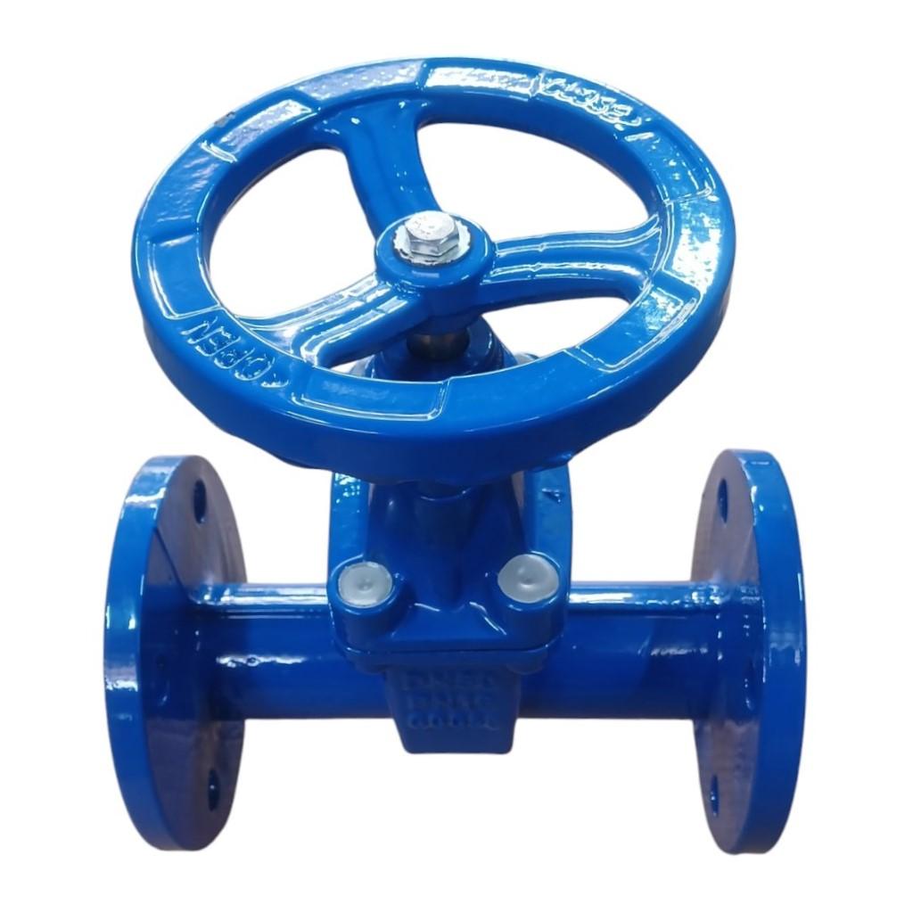 Задвижка чугунная D. 50 PN16 обрезиненный клин DIN3352-F5 (L=242 мм) (4 отверстия)  UNV