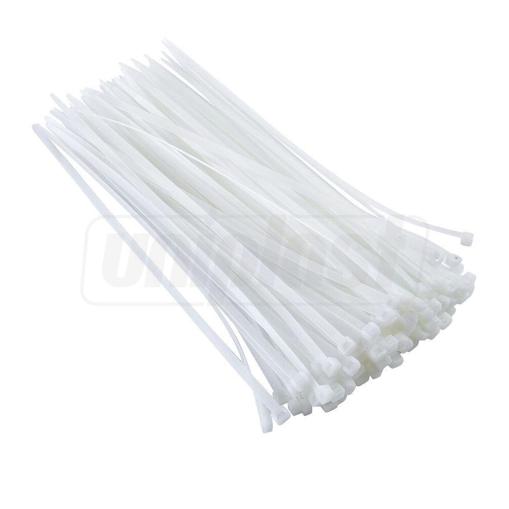 Coliere din nailon pentru cablu PL 8 x 200 mm (albe) (100 buc.)