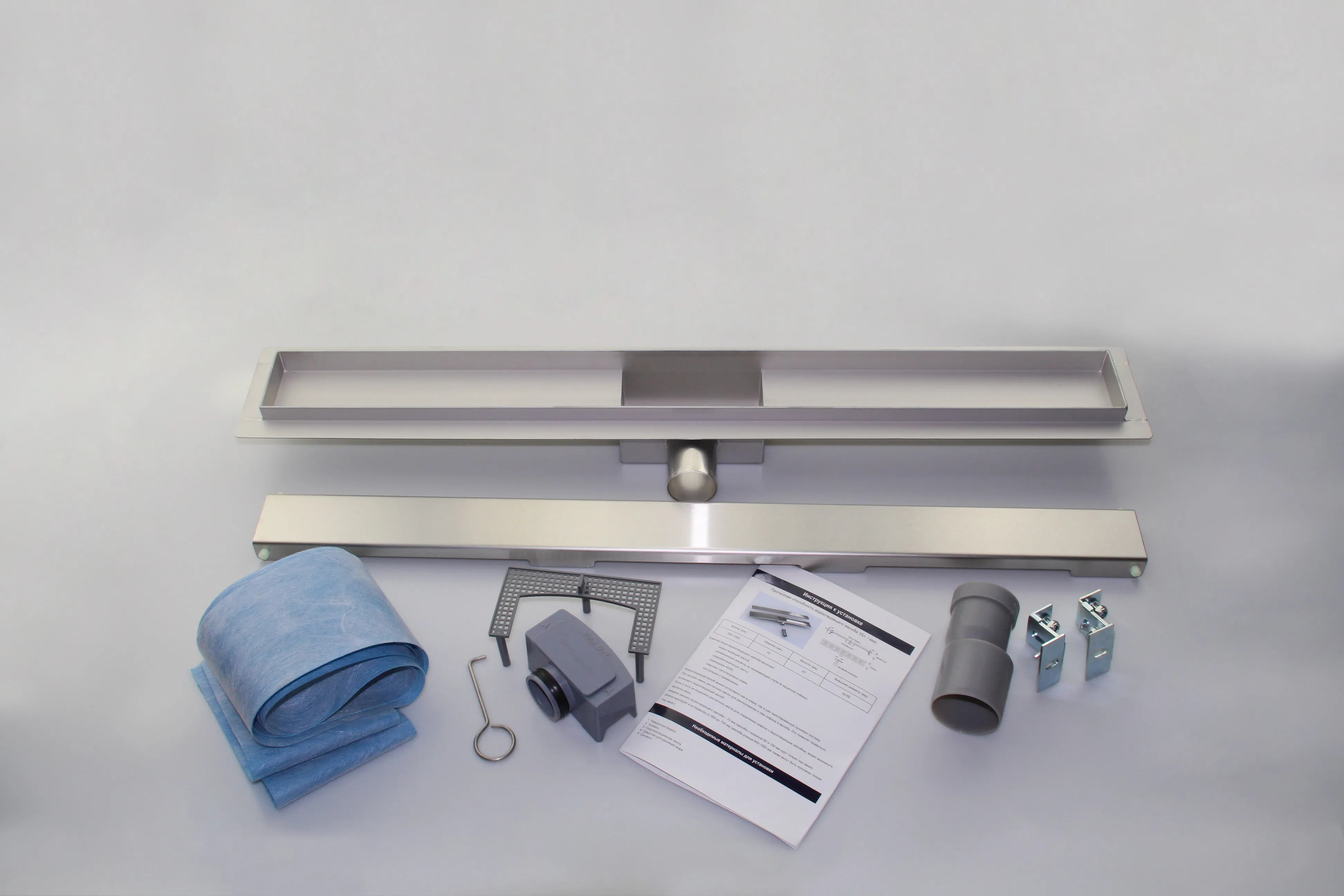 Rigola de dus lineara set 500 х 70 mm D. 50 x 90° SMOOTH (Otel Inox, neted) FLH40-A2 С15 UNIPLAST