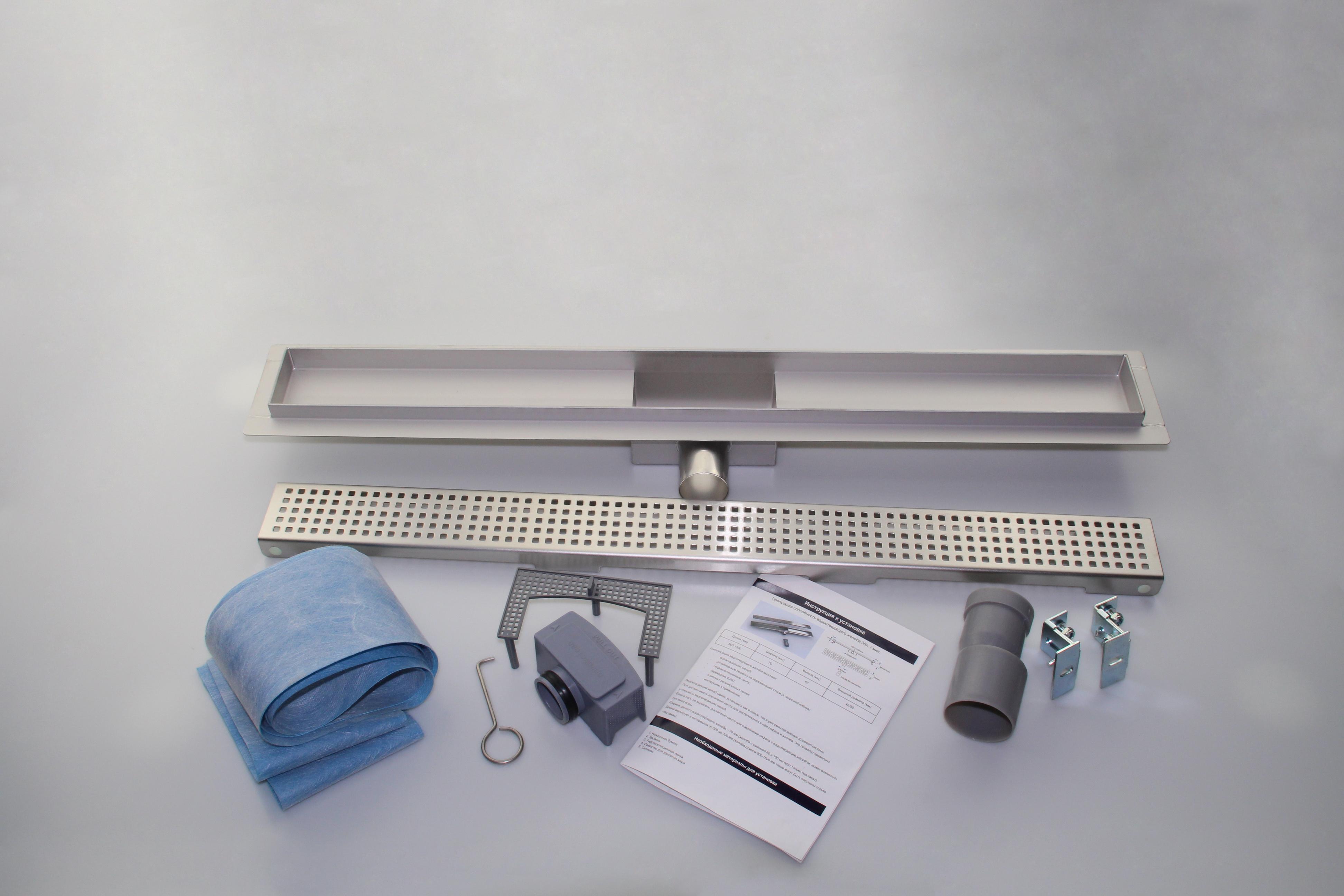 Rigola de dus lineara set 700 x 70 mm D. 50 x 90° QUADRATO (Patrat) FLH40-A2 С04  UNIPLAST