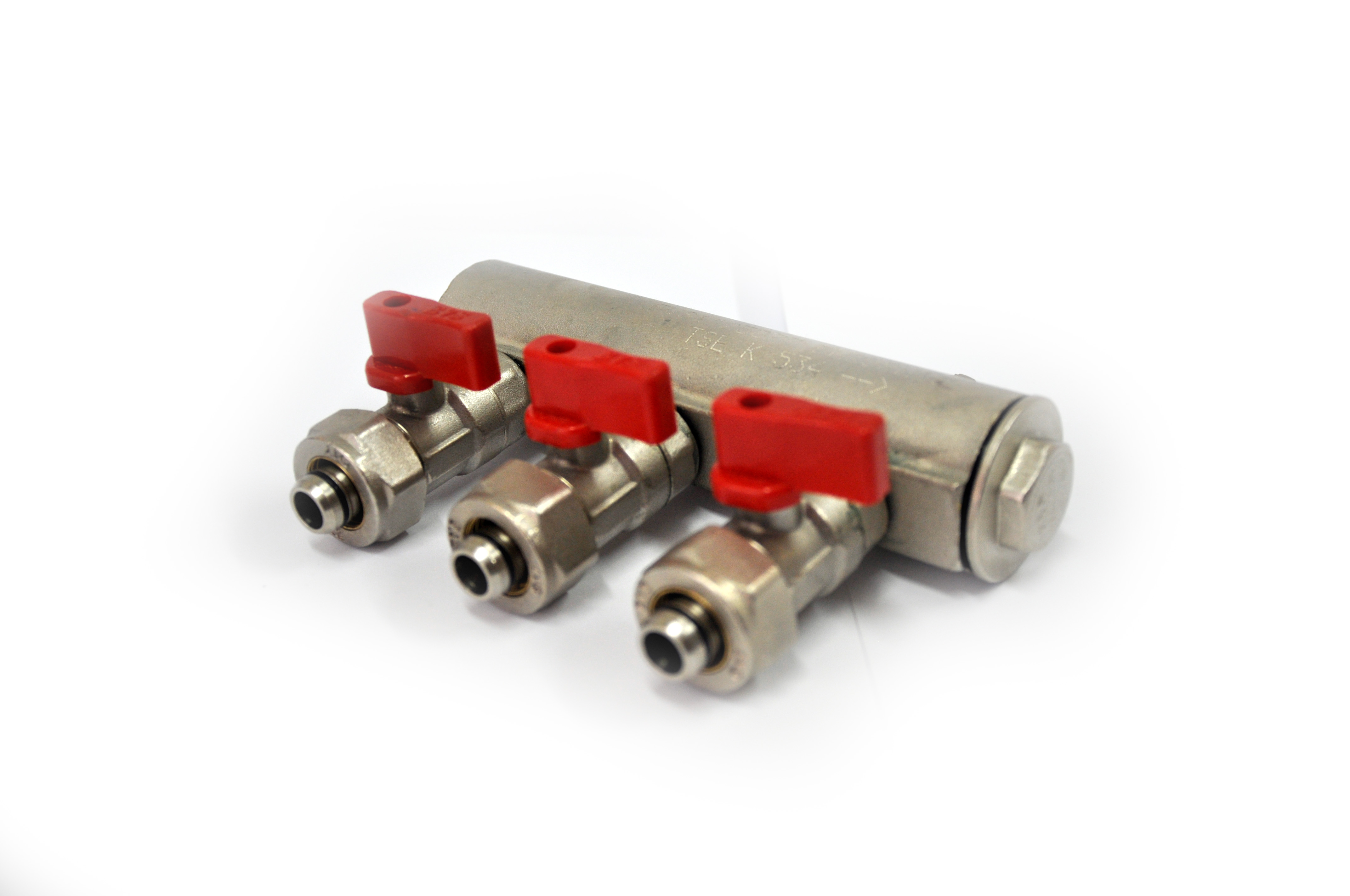 Коллектор D. 1" М/М x 17 PEX  3 выхода (с кранами шаровыми)  EVS