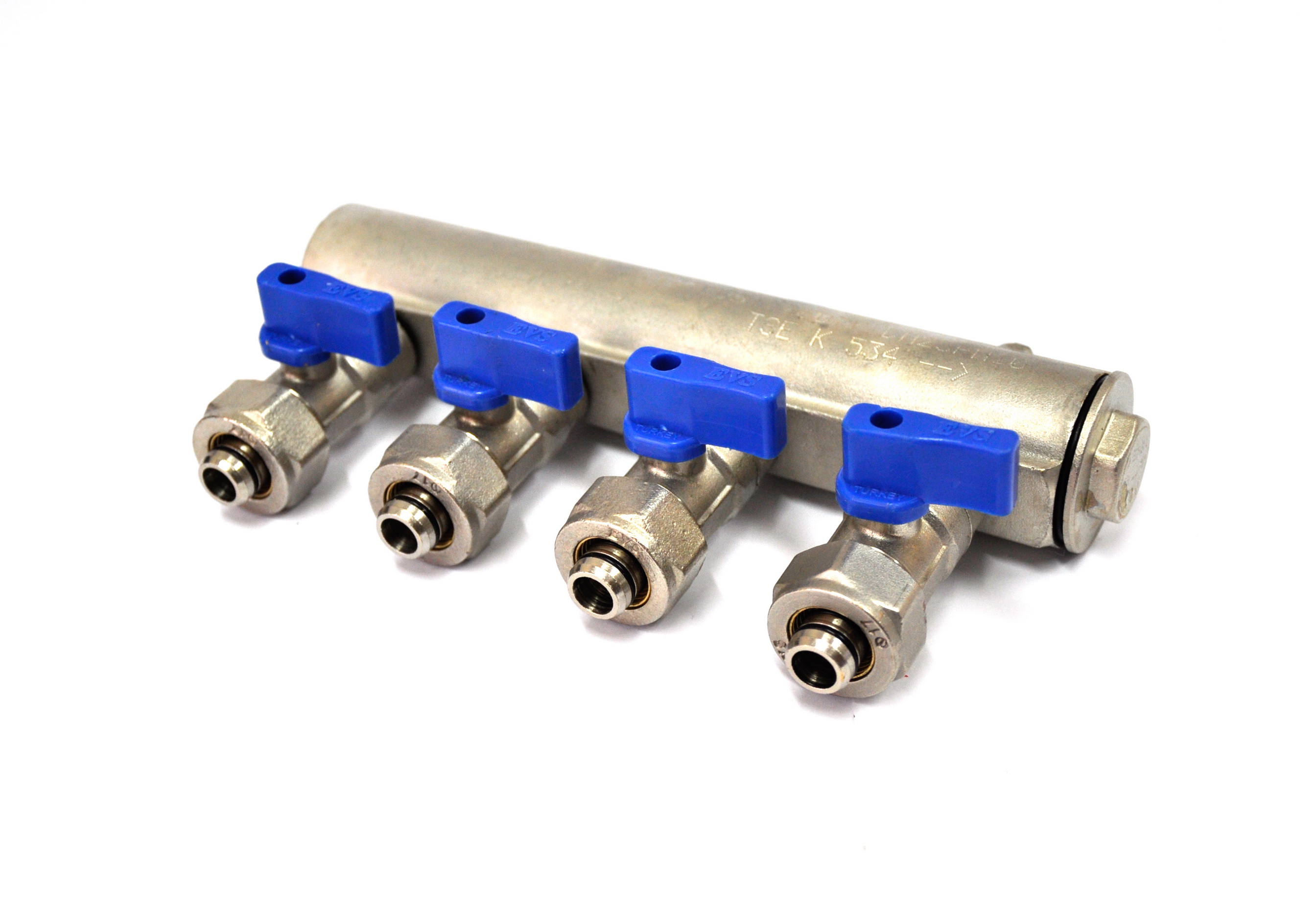 Коллектор D. 1" М/М x 17 PEX  4 выхода (с кранами шаровыми)  EVS