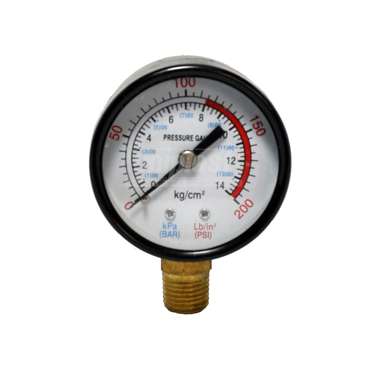 Manometru 10 bar D. 1/4" FE radial D. 50 HY
