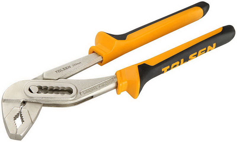 Клещи переставные 250 мм 10" (никелированные) Эрго рукоятки  TOLSEN