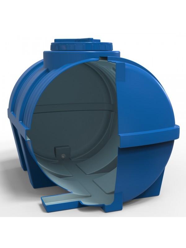 Емкость  350 л горизонтальная, овальная (синяя) + штуцер D. 1/2" 110x77x80 см